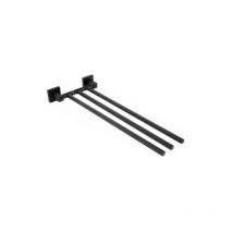 R&g - porta asciugamani 3 aste supporto per bagno da muro asta casa nero 02122