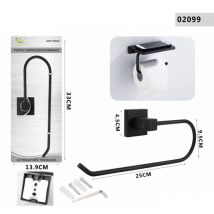 Porta asciugamani bagno parete salviette nero supporto arredo bagno 02099