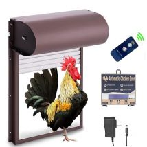 Gistuch Porta automatica per pollaio, porta a tapparella, porta automatica per pollaio in alluminio con display a led, sensore di luce, telecomando,