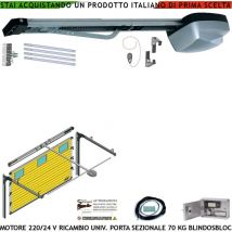 Securvera - Kit Motore 220/24 v da Soffitto Ricambio Automatismo x Porta Sezionale 70 Kg Radiocomando Binario 3 Metri Alluminio Sistema Autoreverse