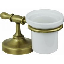 Porta bicchiere in colore bronzo e ceramica bianca Capannoli Serie900 913 cbzz Bronzo