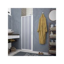 Porta Box doccia 140 cm a soffietto per box doccia nicchia con apertura laterale in pvc iris Bianco