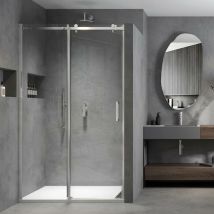 Ix Box Shower - Porta box doccia doppia anta scorrevole gemma cristallo trasparente 8 millimetri misure 107-109xh200 cm - confezione 1