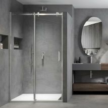 Ix Box Shower - Porta box doccia doppia anta scorrevole gemma cristallo trasparente 8 millimetri misure 147-149xh200 cm - confezione 1