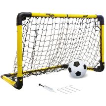 Porta Calcio Estendibile Pieghevole 90x60x42 Rete Con Pompa E Palla