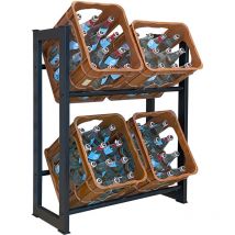 Quick-star - Porta casse per bibite in metallo 71x30x90cm per contenere 4 casse di bibite