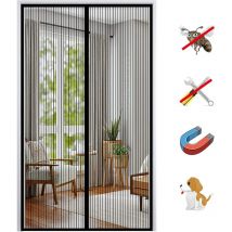 Aiperq - Porta Zanzariera Magnetica, Tenda a Rete Autoadesiva Tenda Zanzariera Chiusura Automatica, Zanzariera Magnetica Senza Foratura-Nero-A