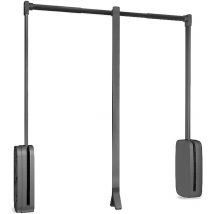 Appendiabiti per armadio Sling, 600 - 830, Titanio, Acciaio e Tecnoplastica. - Emuca
