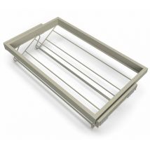 Kit Cassetto Portascarpe e Telaio per Armadio 800 mm in Alluminio e Plastica Emuca Grigio Pietra