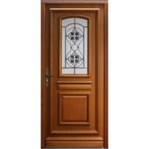 Gd Menuiseries - Porta d'ingresso in legno Exo modello 'Tahi 4' 215X90 a destra a spingere