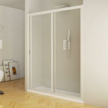 Dorini - Porta Doccia 120 cm 1 Anta Scorrevole in Acrilico H185 cm Bianco