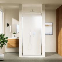 Parama - Porta Doccia 100cm con Apertura saloon Profili Slim in Alluminio Cromato Vetro 6mm Opaco h 190 - Reversibile Mod. Portofino