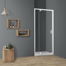 Showerdesign - Porta doccia tokyo battente a nicchia 100 cm altezza 200 cm cristallo 6 mm bianco opaco