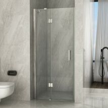 Essence Arredo Bagno - Porta doccia battente trasparente 8mm h195 amanda, dimensioni 130cm