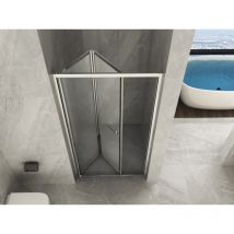 Docciabox - Box Porta Doccia Vetro Opaco Anticalcare 6MM Apertura Pieghevole Libro Soffietto 85 (82-85) x h190 cm