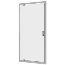 Parama - Porta Doccia per Nicchia 75 cm Apertura a Battente Profili in Alluminio Cromati Vetro 6mm Trasparente Regolabile 72-76 cm h190 - Reversibile
