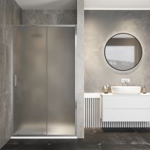 Parama - Porta Doccia per Nicchia Scorrevole 100cm Profili Ultraslim in Alluminio Cromato Vetro 6mm Opaco con Trattamento Anticalcare h195 Mod. Aruba
