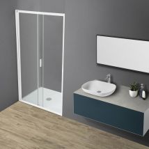 Showerdesign - Porta doccia tokyo scorrevole a nicchia 120 cm altezza 200 cm cristallo 6 mm bianco opaco
