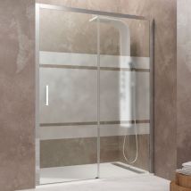 Porta doccia serigrafata scorrevole h195cm 8mm aktual frost, seleziona misura 110