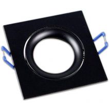 Porta faretto ad incasso quadrato acciaio orientabile per controsoffittatura supporto portafaretto con molle foro 75 mm Nero