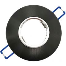 Portafaretto Tondo Nero fisso da incasso soffitto cartongesso per lampadine led GU10 MR16
