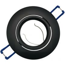 Portafaretto Tondo Nero Orientabile da incasso cartongesso per lampadine led GU10 MR16