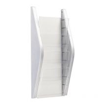 Helit - Porta folletos Al540xAn280xF80mm din A4 vertical plateado