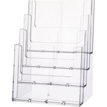 Helit - Porta folletos de mesa 4 x din A4 vertical Ku.transp. Independiente