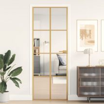 Torana - Porta Interni Sottile Oro 76x201,5cm Vetro Temperato Alluminio