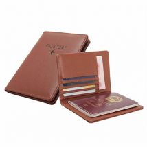 Porta passaporto in pelle pu, Marrone