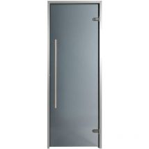 Porta per hammam premium 80 x 190 cm maniglia verticale grigia