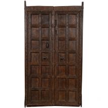 Porta portone in legno massello e ferro da interno o da esterno vecchia e antica medievale