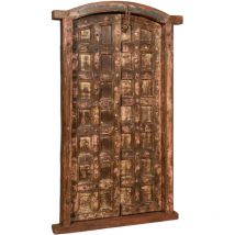 Biscottini - Porta portone in legno massello e ferro da interno o da esterno vecchia e antica medievale scorrevole