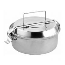 Porta Pranzo In Acciaio Inox Con 2 Piatti ø 18 cm.