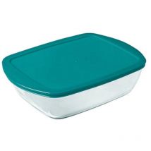 CS - Pyrex - Contenitore Rettangolare In Vetro, Con Coperchio, Adatto a CongelatoreYFornoYForno Microonde, 28 x 20 Cm, Capacità 2,60 l