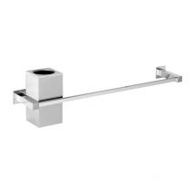 Porta salviette da bagno cm 40 + porta bicchiere da bagno linea picasso in ottone cromato - accessori bagno