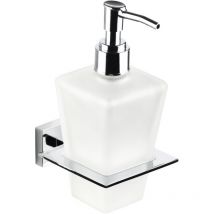 Porta Sapone Liquido da Parete in Acciaio Inox e Vetro Opale Bonussi