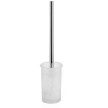 Portascopino in vetro satinato / manico cromato - Lineabeta