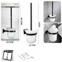 Porta scopino wc scopettino gabinetto vaso da muro sospeso nero spazzolone 02111