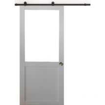 Gd Menuiseries - Porta Scorrevole Bianca da Officina H204 x L73 senza Montante + Rulliera e 2 Gusci