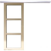 Gd Menuiseries - Porta scorrevole in legno Ayous Vetro trasparente H204 x L73 + Binario in alluminio