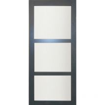 Gd Menuiseries - Porta scorrevole in vetro rivestito grigio antracite 'Blakeria' Larghezza 83 Ral 7016