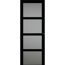 Porta scorrevole in vetro Telia nera H204 x L83 e 2 gusci neri