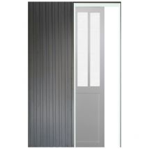 Gd Menuiseries - Porta Scorrevole Officina Vetro satinato bianco H204 x L83 + Sistema Pocket e kit di finitura inclusi