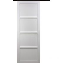 Gd Menuiseries - Porta scorrevole Tamera bianca larghezza 63 con binario in alluminio nero