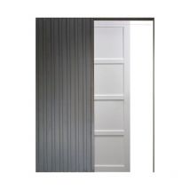 Gd Menuiseries - Porta scorrevole Tamera bianca larghezza 63 con sistema di galandage + kit finitura incluso