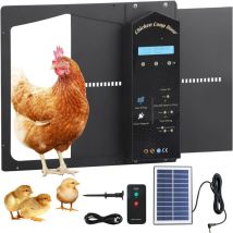 Porta Solare Automatica per Pollaio, con Sollevamento Temporizzato, Funzione Anti-pizzicamento, Porta Elettrica per Pollaio IP65 Impermeabile e