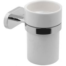 Porta spazzolini in ceramica e metallo fissaggio a parete mod. Louise