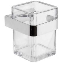 Porta spazzolini da parete Cromo in Acciaio cromato, san e abs Mod. 25 Cromo - Metaform