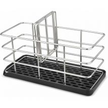 Porta spugna da cucina, organizer per lavello in acciaio inossidabile 304 con vassoio antigoccia, porta spugna multiuso per lavello da cucina per